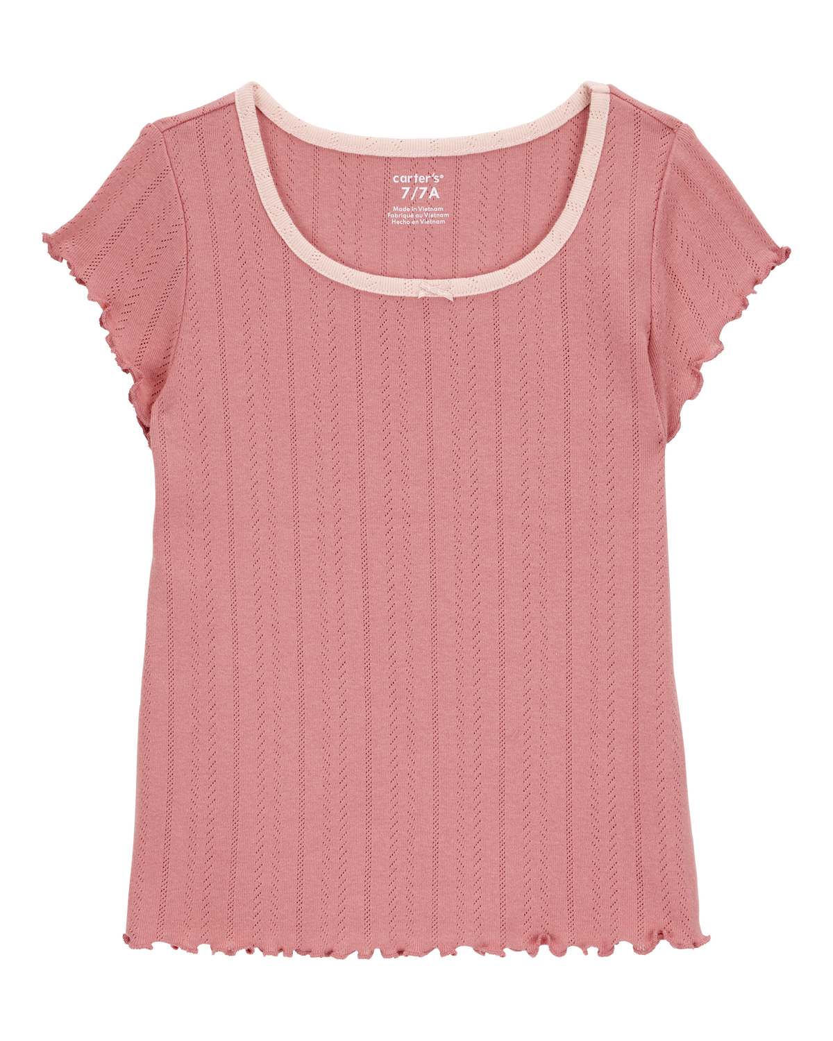 【期間限定お試し価格】 2-Piece Kid Pointelle Pink - Set Skirt Maxi Butterfly & Tee トップス