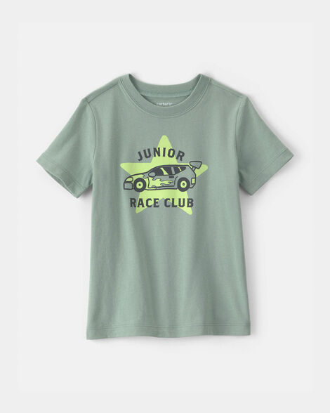 toddler boy 'junior race club' graphic tee - green