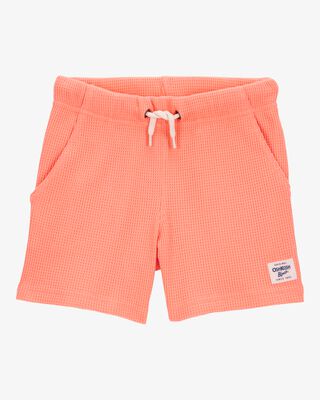 Product image 1 of Toddler Waffle Knit Drawstring Shorts - Orange