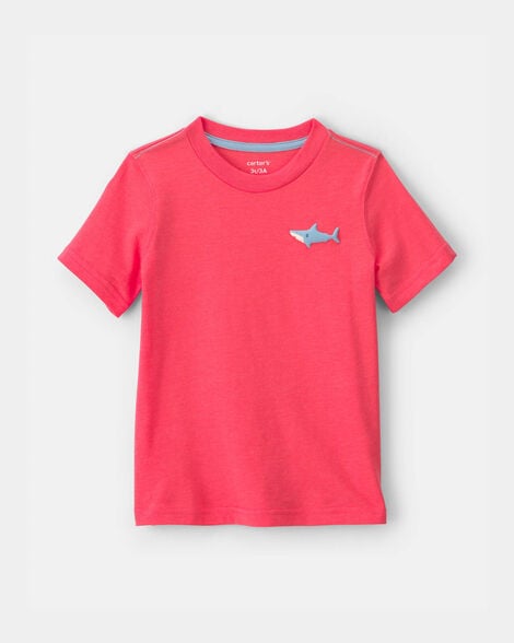 toddler boy shark graphic tee - orange