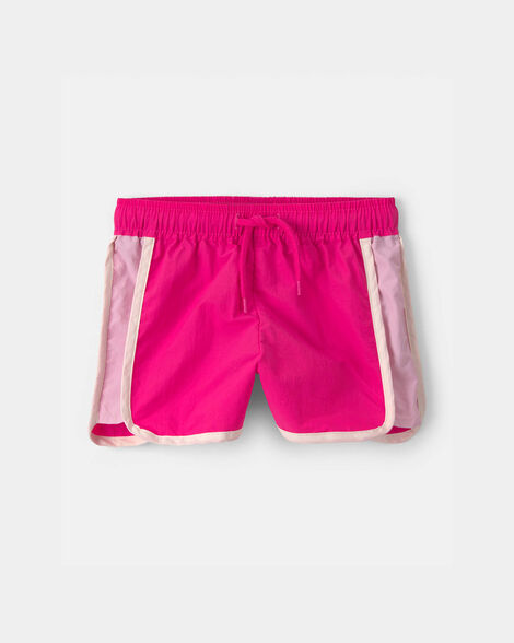 toddler girl colorblock active shorts - pink