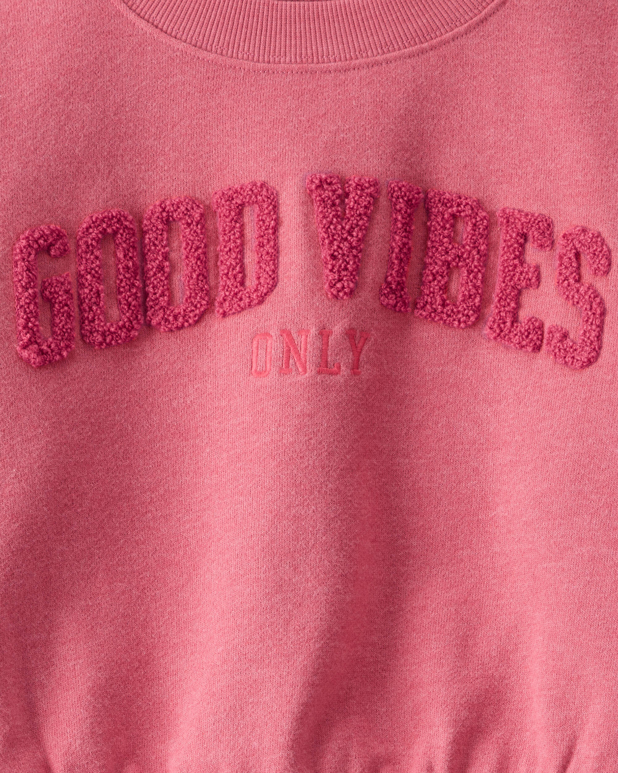 Kid Oversized "Good Vibes" Sweatshirt - Pink
