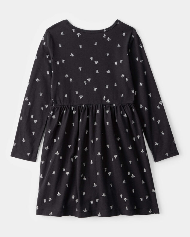 Product image 2 of Girls Halloween Ghost Long-Sleeve Dress - Black