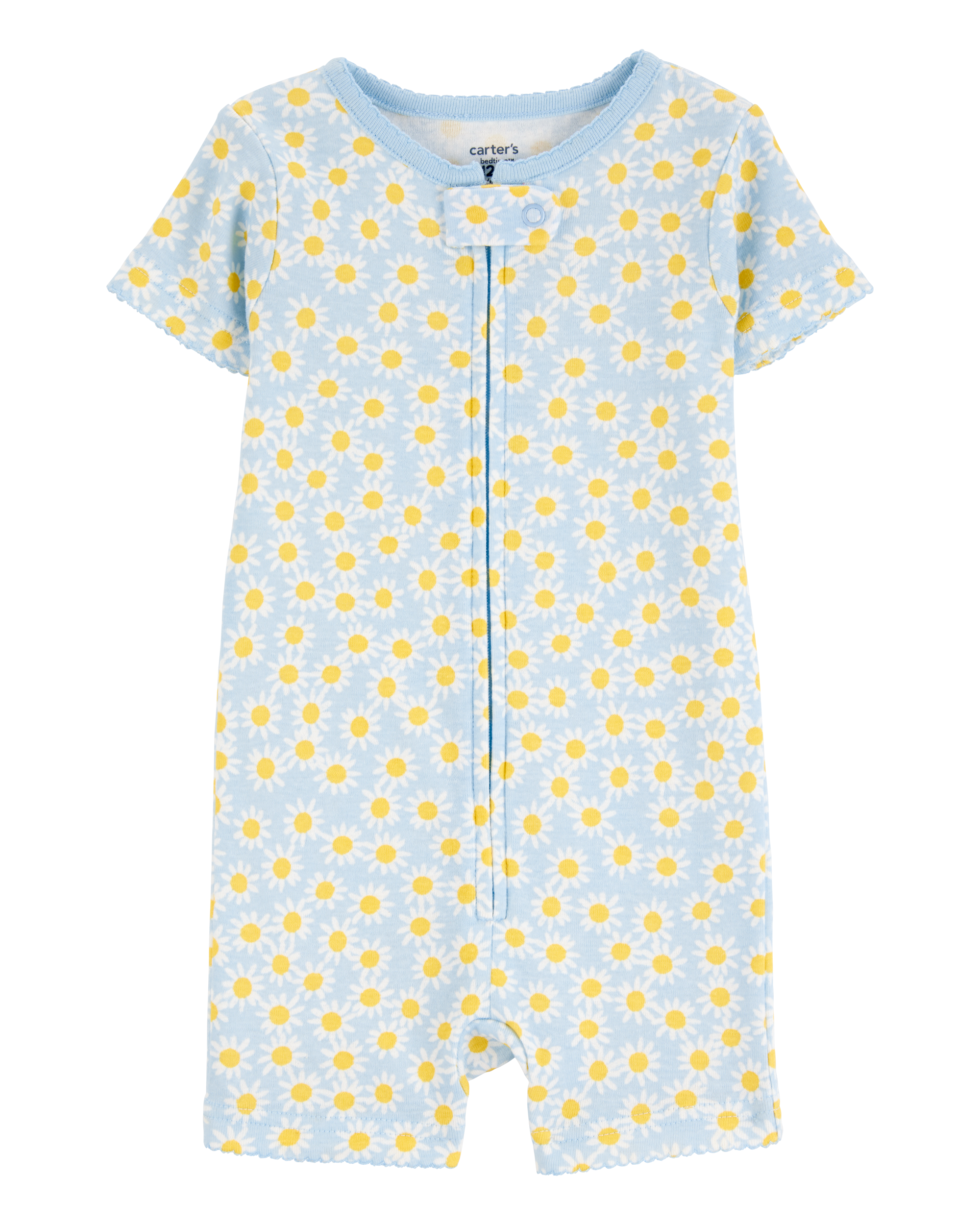 Toddler Daisy Floral Snug Fit Cotton 1-Piece Pajamas - Blue