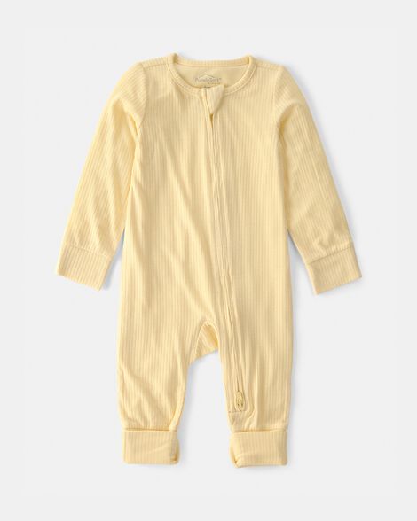 baby 2-way zip purelysoft sleep & play pajama - yellow
