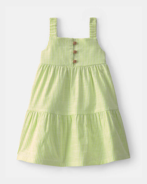 baby girl tiered dress - green