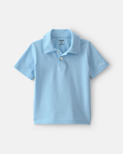 Toddler Boy Uniform Piqué Polo Shirt - Light Blue