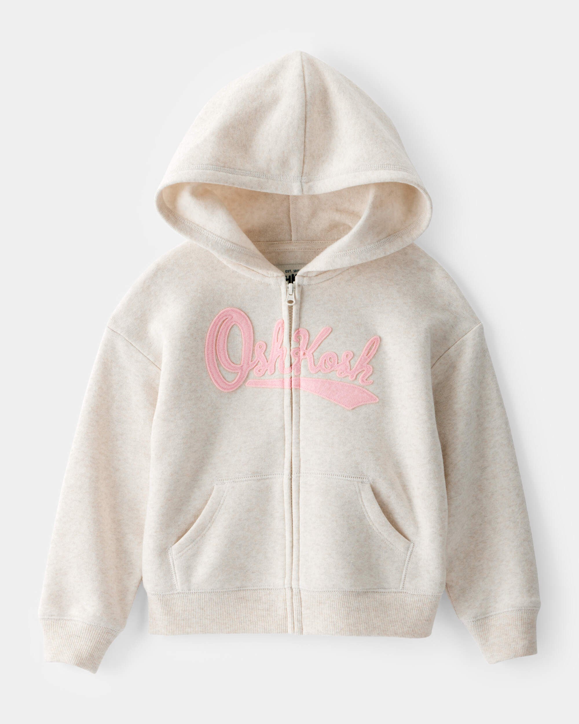 Toddler OshKosh Fleece Logo Zip Jacket - Oatmeal