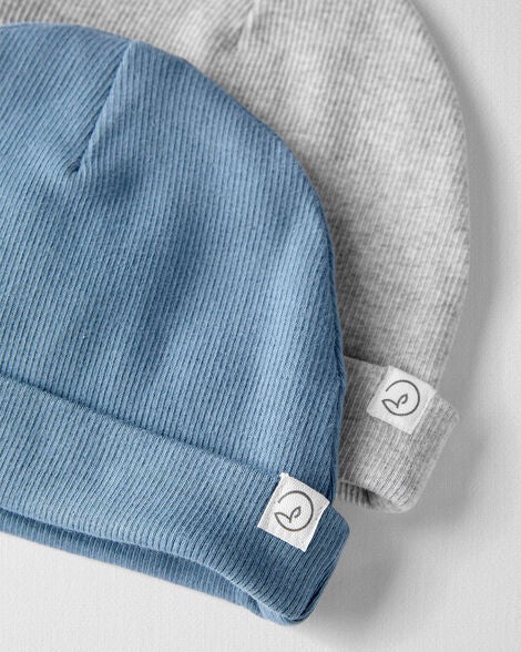  Product image 2 of Baby 2-Pack Organic Cotton Rib Caps