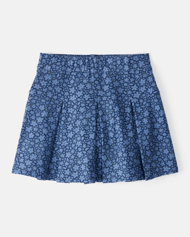 Product image 1 of Kid Floral Pleated Pull-On Skort - Navy