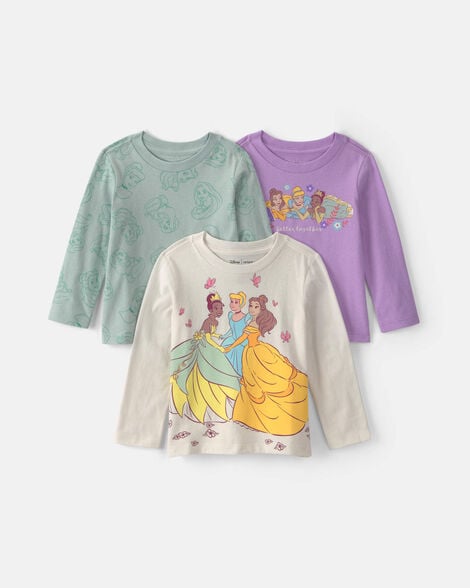 toddler girl 3-pack disney© princess long-sleeve multipack tops