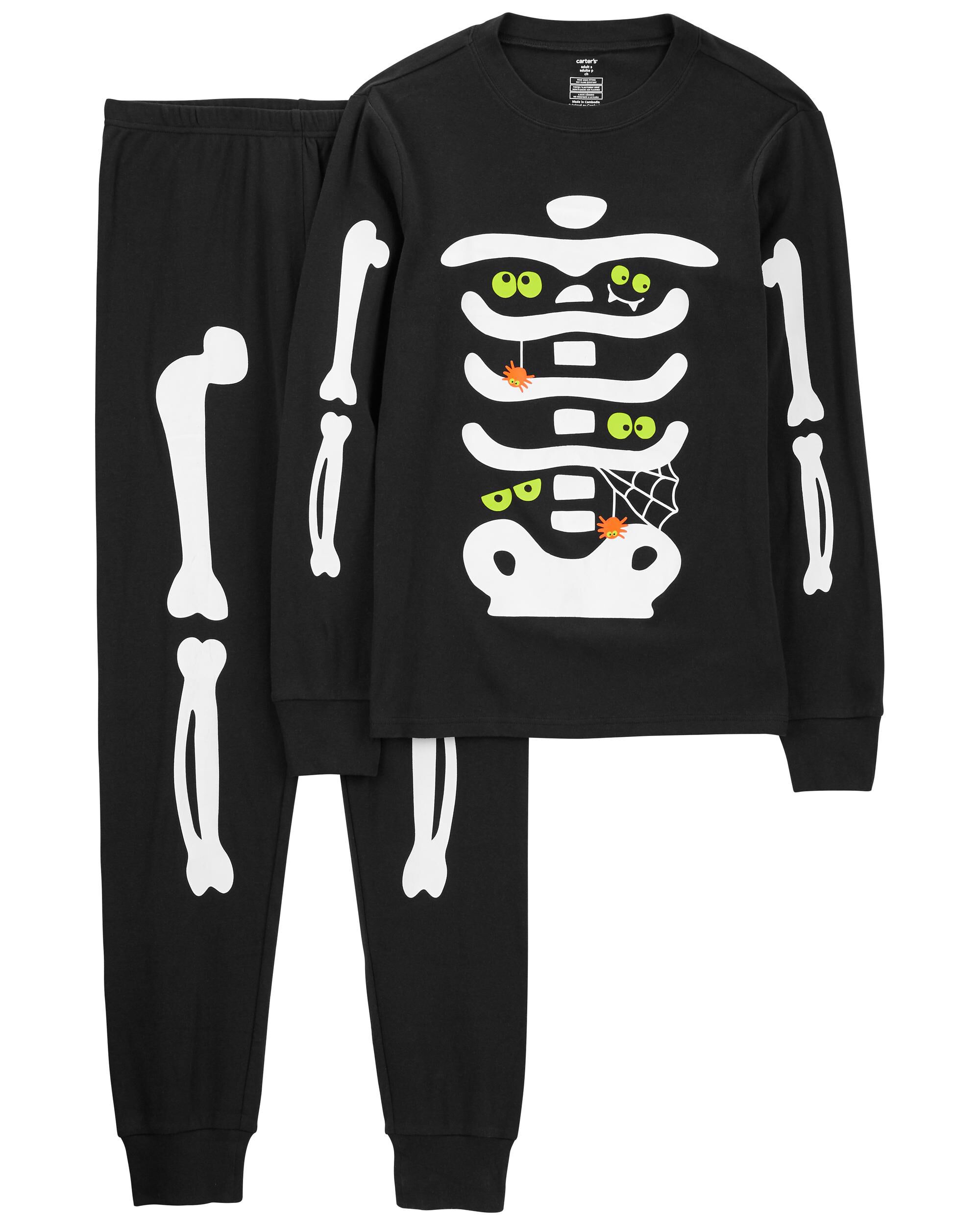 Adult 2 Piece Glow Skeleton 100 Snug Fit Cotton Pajamas Carter s Carter s