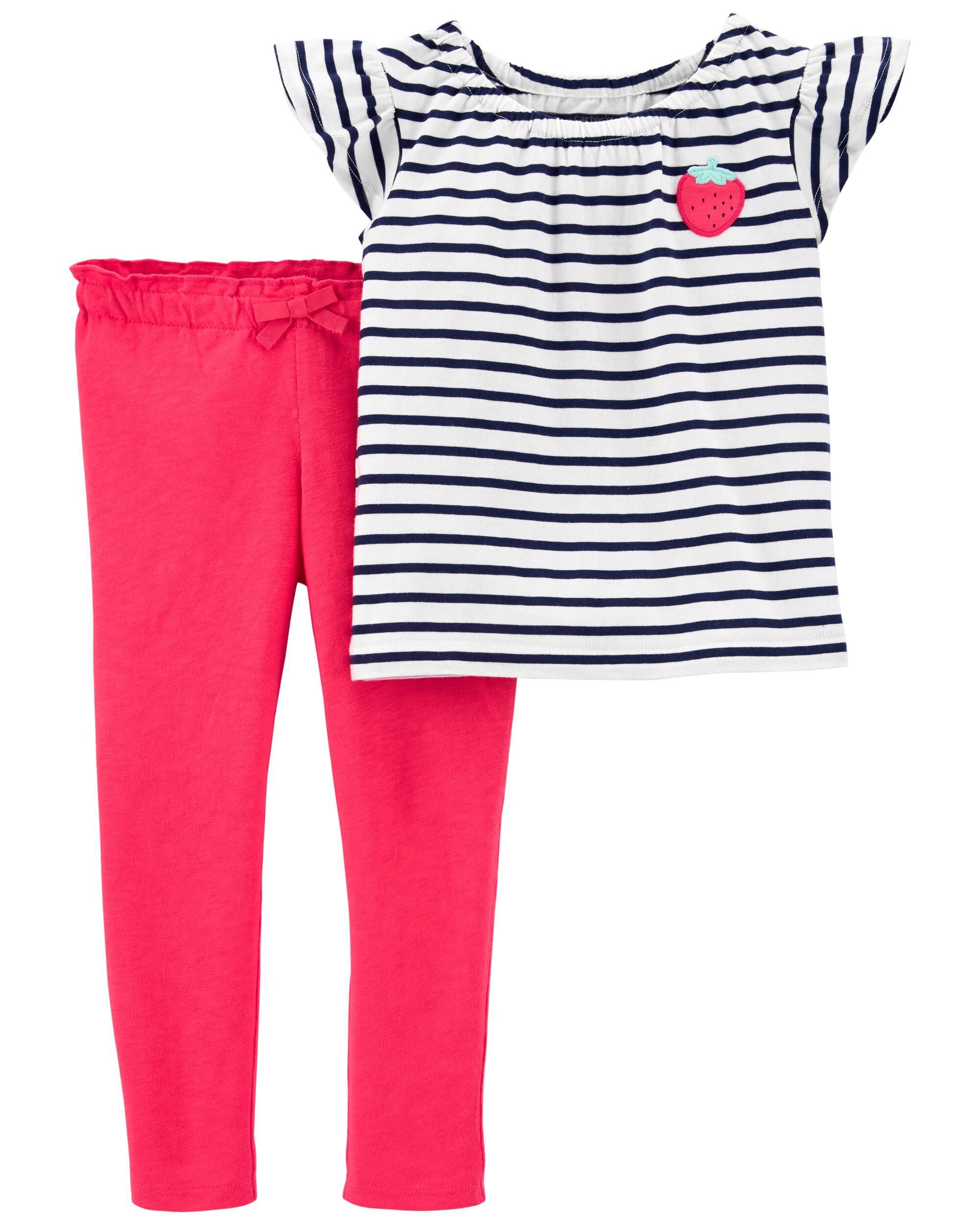 *DOORBUSTER* 2-Piece Strawberry Tee & Slub Pant Set