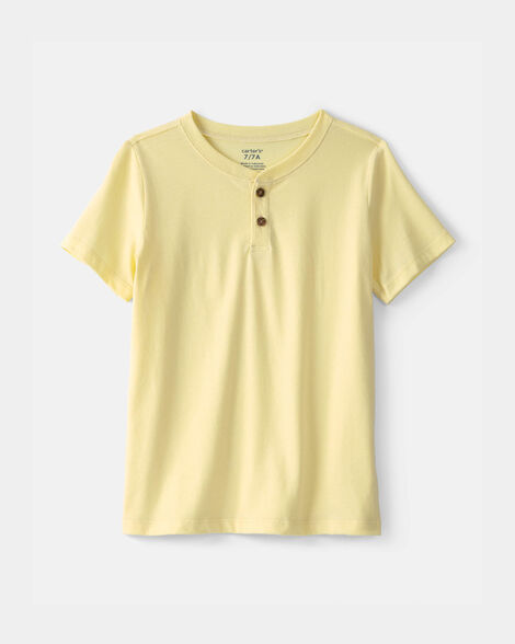 boys solid henley t-shirt - yellow