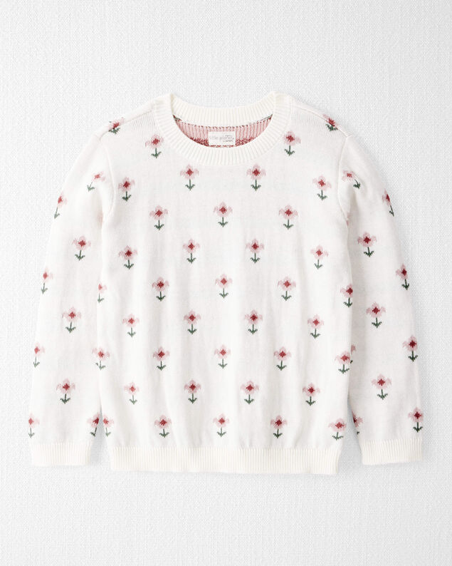 Product image 1 of Girls Organic Cotton Sweater Knit in Wildflower Maze Print