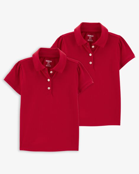 Product image 1 of Toddler 2-Pack Pique Uniform Polo Shirts - Red