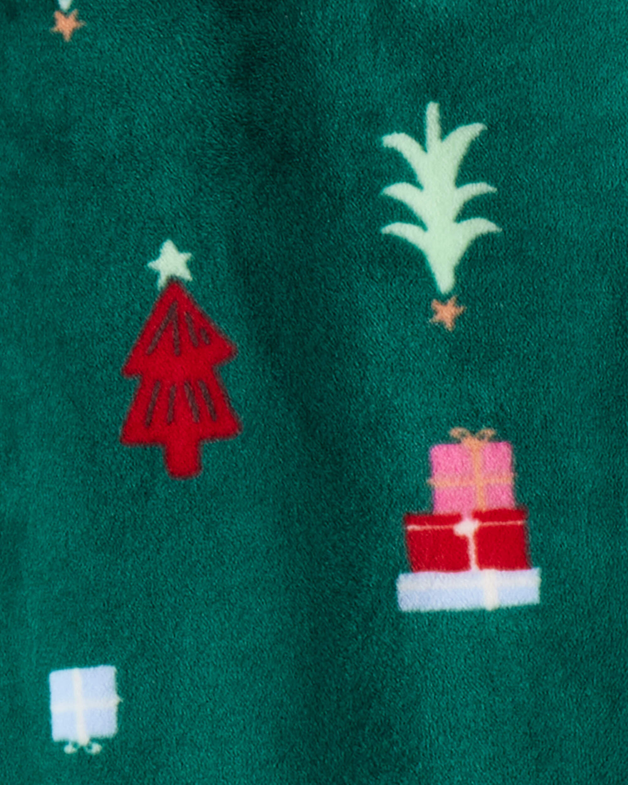 Baby Christmas Trees DreamPlush Long-Sleeve Snug Fit 1-Piece Pajamas - Green