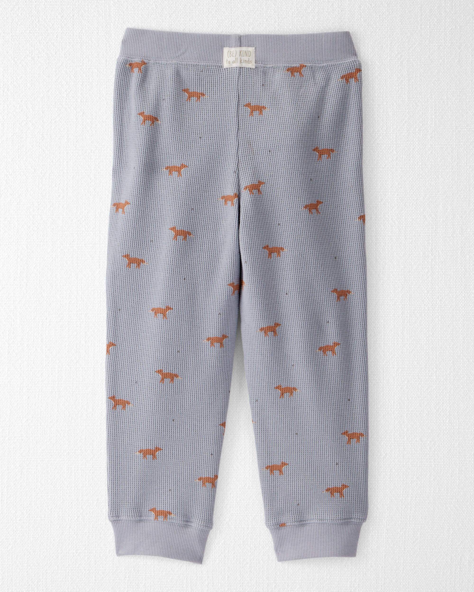 【送料無料キャンペーン】 Toddler Organic Cotton Waffle Knit Set in Shadow Fox Print ストラップ