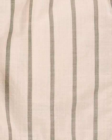 Baby Striped Drawstring Shorts - Khaki