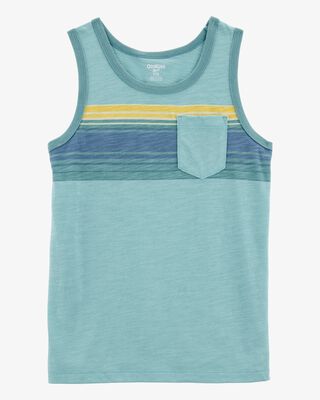 Product image 1 of Kid Striped Front-Pocket Tank - Green