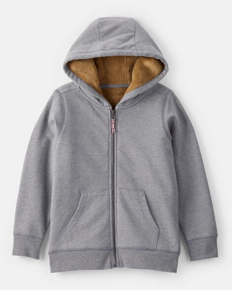 boys hooded zip-up jacket - grey