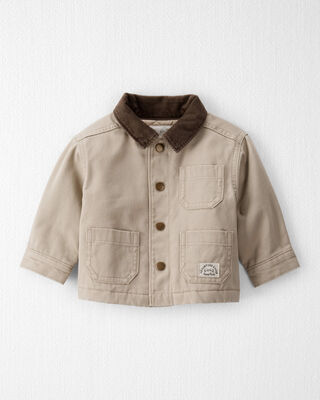 Baby Recycled Sherpa Jacket in Apple Print
