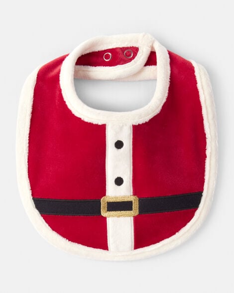 baby santa bib - red