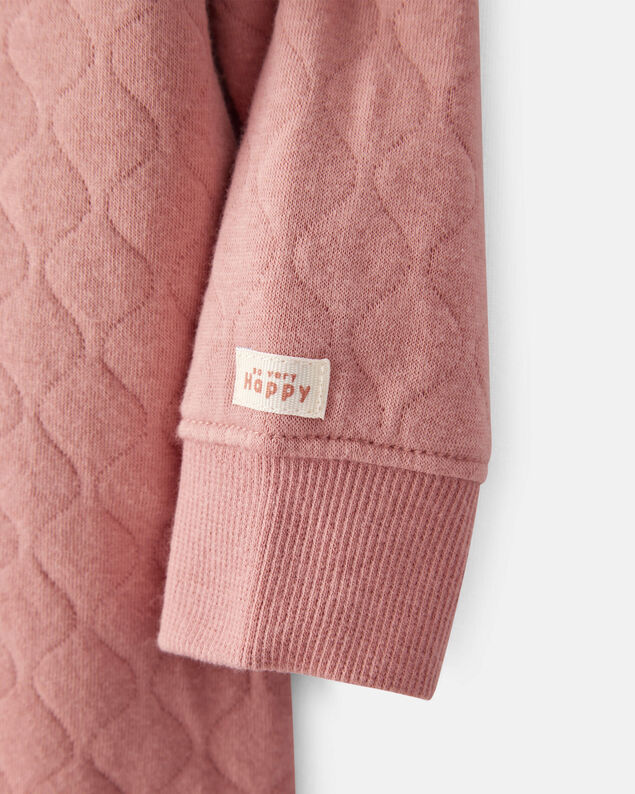 Product image 2 of Baby Girl Quilted Long-Sleeve Jumpsuit - Pink