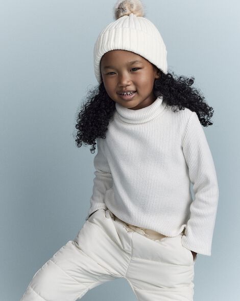 Toddler Girl Turtleneck Long-Sleeve Top - Cream