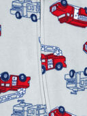 Blue - Baby Firetruck Fleece Zip-Up Footie Sleep & Play Pajamas, Selected