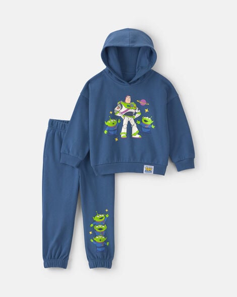 toddler boy 2-piece buzz lightyear long-sleeve hoodie & pant set - blue