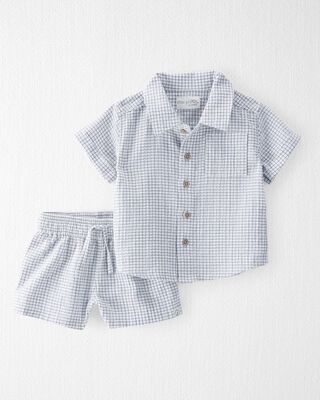 Product image 1 of Baby 2-Piece Organic Cotton Gauze Checkered Set