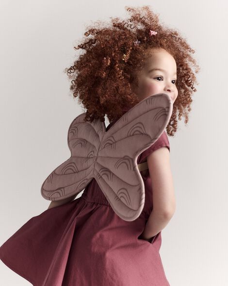 Toddler Girl Rainbow Dress Up Wings - Light Pink