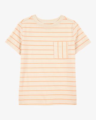 Product image 1 of Kid Striped Short-Sleeve Pocket Tee - Orange