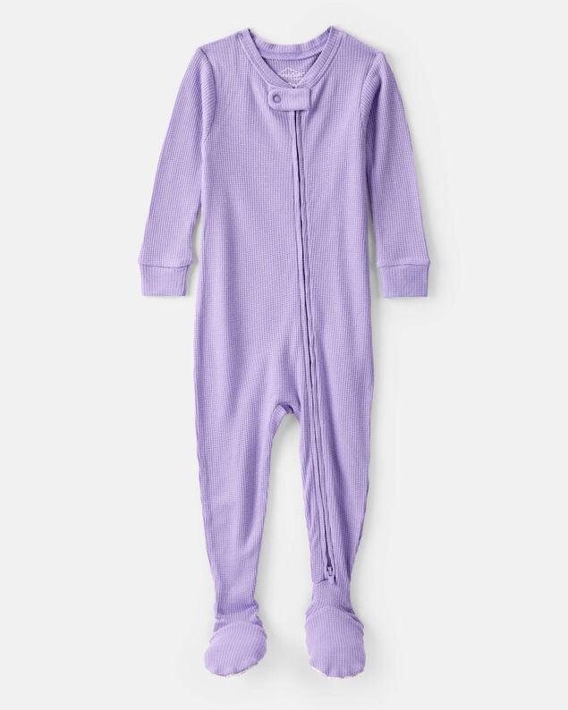 Product image 1 of Baby Girl PurelySoft Long-Sleeve 2-Way Zip 1-Piece Pajamas - Purple