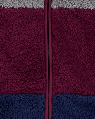 Product image 2 of Kid Colorblock Fleece Knit Jacket - Red