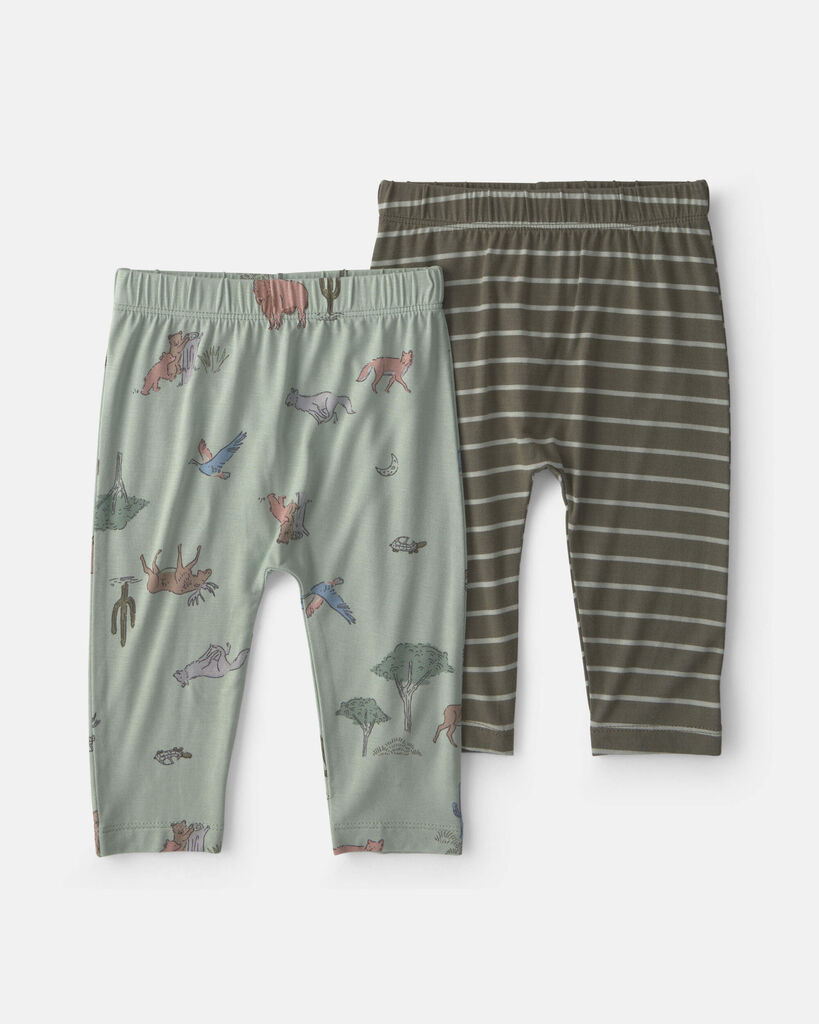 Carter's Baby Boys Mid Rise Slim Regular Fit Pull-On Pant, 9 Months, Green