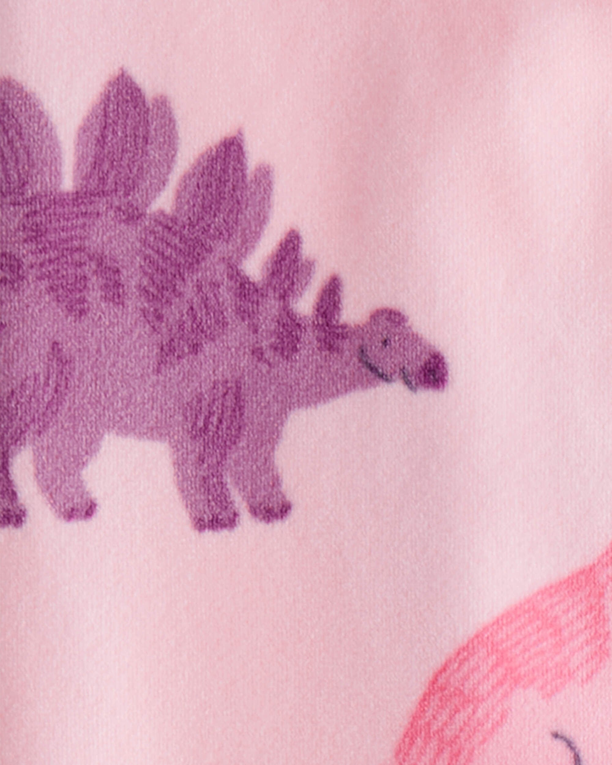 Toddler Girl Dinosaur Snug Fit 2-Way Zip 1-Piece Pajamas - Pink