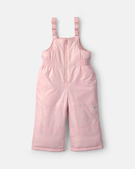 toddler girl overall snowsuit bib - pink