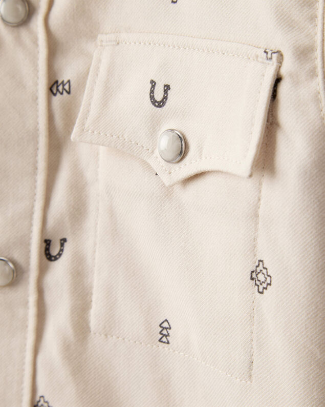 Product image 2 of Toddler Boy Western Print Cotton Long-Sleeve Button-Down Shirt - Ivory