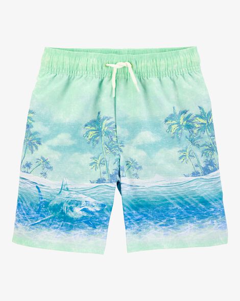Product image 1 of Boys Shark Print Swim Trunks