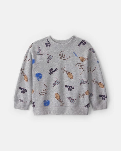 toddler boy game day pullover sweatshirt - grey