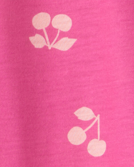 Product image 2 of Girls Cherry Print Long-Sleeve Loose Fit Night Gowns - Pink