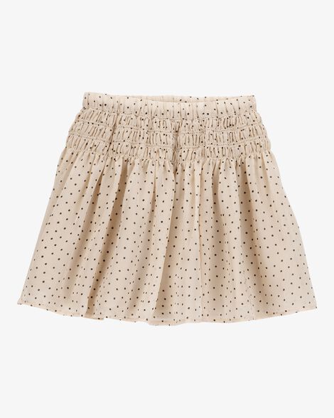 Product image 5 of Kid 2-Piece Butterfly Pointelle Tee & Polka Dot Chiffon Skirt Set - Tan/White