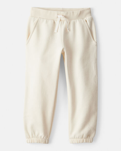 toddler girl daydream fleece drawstring joggers - cream
