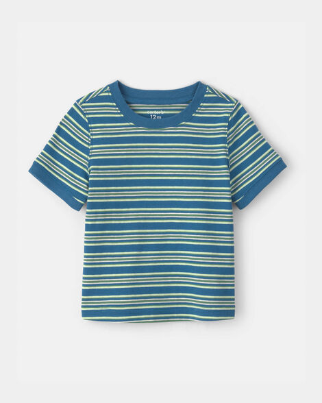 baby boy striped short-sleeve t-shirt - blue/green
