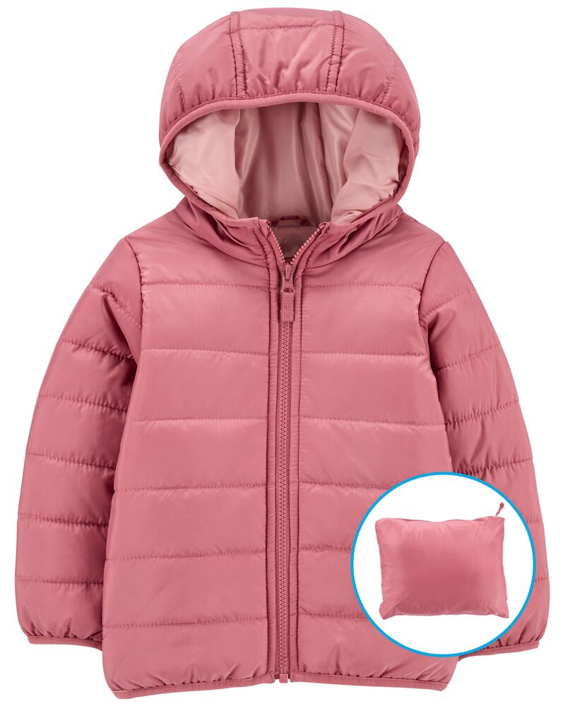 Toddler Pink Packable Puffer Jacket | carters.com