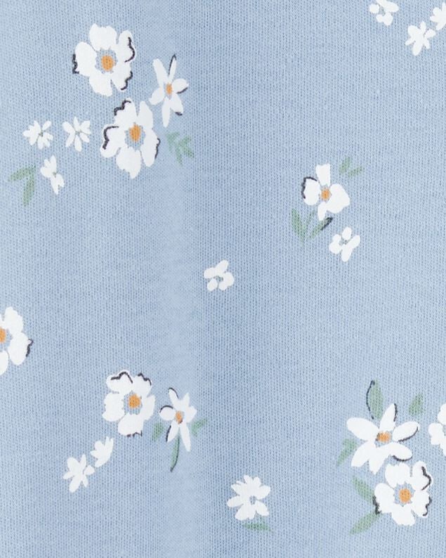 Product image 2 of Baby Girl Floral 2-Way Zip Cotton Sleep & Play Pajamas - Blue