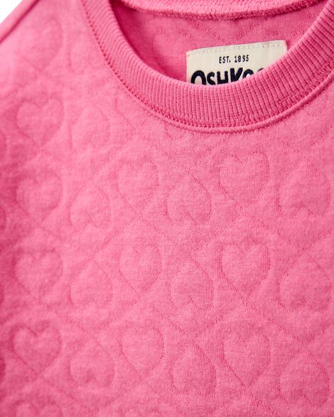  Product image 2 of Baby Quilted Heart Cotton Blend Pullover - Pink