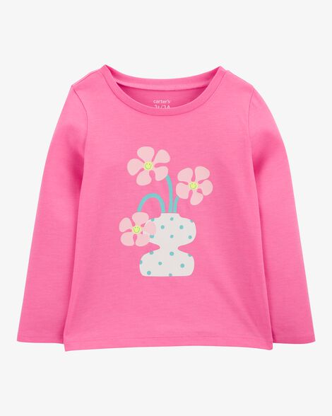  Product image 1 of Toddler Flower Cotton Blend Graphic Tee
